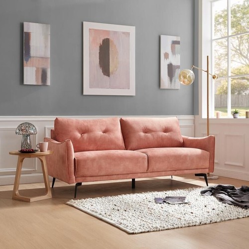 Blush pink velvet seater - blush,