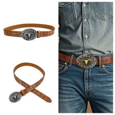 PU Leather Mens Western Cowboy