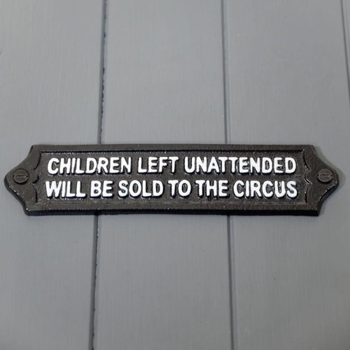 Children left unattended sign - unattended,