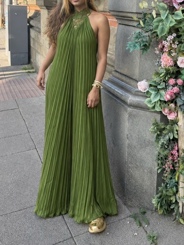 Motf women green - green, pleated