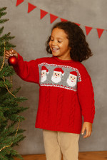Knitting Pattern Father Christmas Sweater Cable Santa Tunic Jumper Aran 20 - 30"