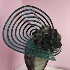 green black flower fascinator