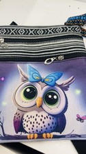 Cute Owl Over Shoulder Across Body Bag With Two Zips Brand New