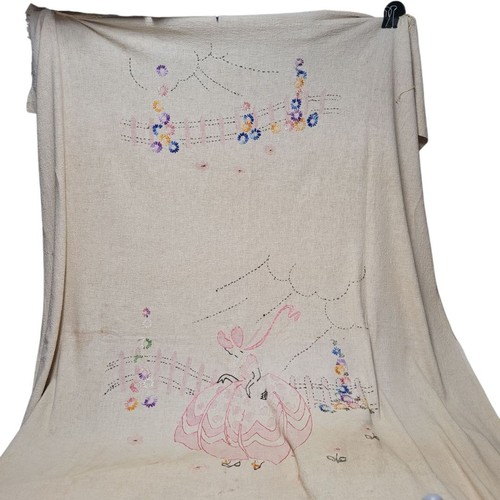 Vintage embroidered fabric - embroidered,
