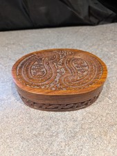 Vintage Hand Crafted Wooden Spice Box with Compartments