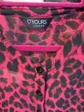 Yours Clothing Red Animal Print Blouse Size 30/32 Plus Size