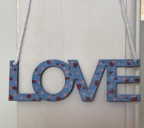 Hand painted wooden love - hand,