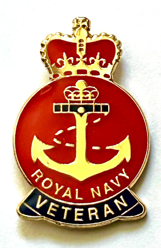 Royal navy veteran enamel - navy,