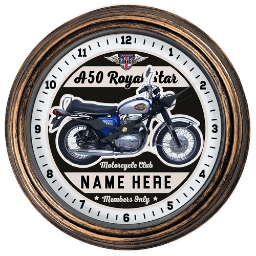 Personalised motorcycle clock - personalised,