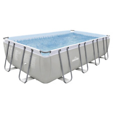 Dellonda Swimming Pool 18ft Retrangular Steel Frame Above Ground & Filter Pump A