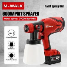 M-WALK 600W Paint Spray Gun 800ml Tank 39000RPM For Milwaukee 18V Battery