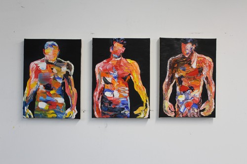 Figurative triptych oil - triptych,,
