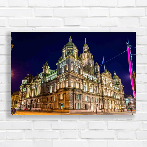 Glasgow city chambers night - glasgow, at