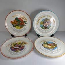 4 x Retro Recipe Dinner Plates