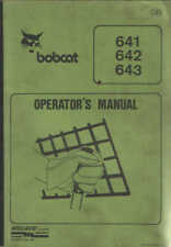 Bobcat Skid Steer Loader 641 642 643 Operators Manual