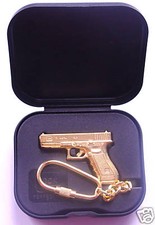 Glock Pistol Gold Plated Keyring in Presentation Box