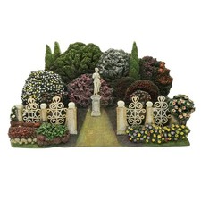 Miniature Victorian Formal Garden Statue Shelf Sitter 3D Resin Wall Plaque