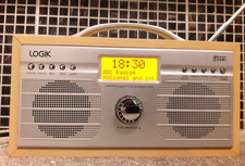 Logik DAB Digital Radio - pine colour Wood effect & Silver + power lead- DAB+FM