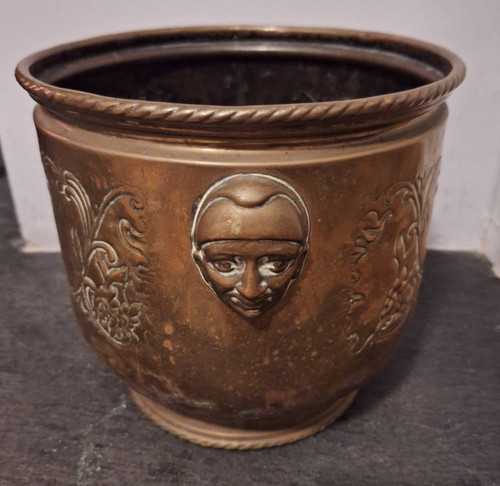 Antique brass jardiniere - brass,