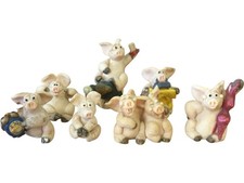 Piggin Pig Resin Figurine Set 7 David Corbridge Vintage Laugh Telly Addict Sexy