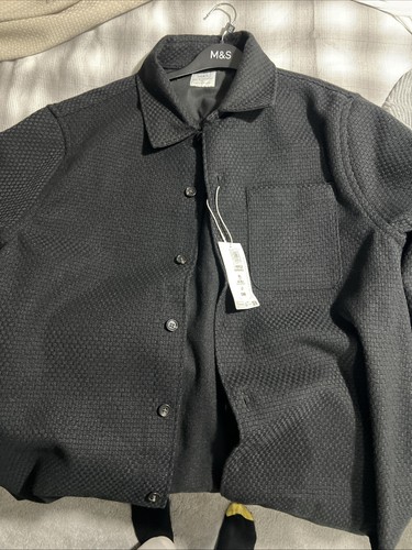 Men suede jacket blue black - men's,