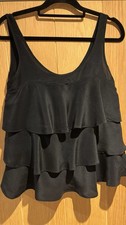 Aubin and Wills women’s black silk camisole layered top.Uk size 8