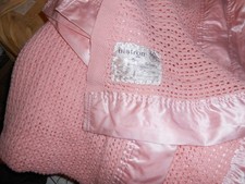 BLANKET CELLULAR PINK VINTAGE DOUBLE ULSTRON SPINNEY BED WARM ICI LIGHT 93" WIDE