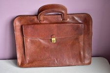 THE BRIDGE LEATHER DOCUMENT / BRIEFCASE CHESTNUT BROWN EXCELLENT