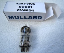 12AT7WA / ECC81 / CV4024 Double Triode Valve ,  & tests very good on Avo Tester.