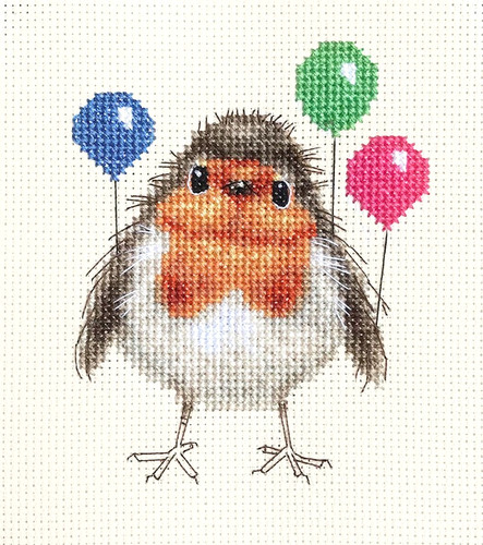 Robin with balloons counted - robin,