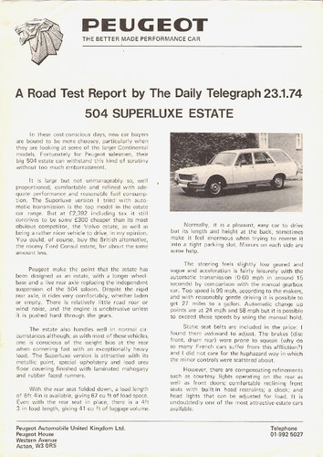 Peugeot 504 estate superluxe - peugeot,