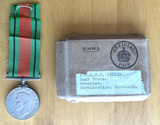 WW2 WAAF Womens Auxiliary Air Force Defence Medal Box S/O Officer Miller