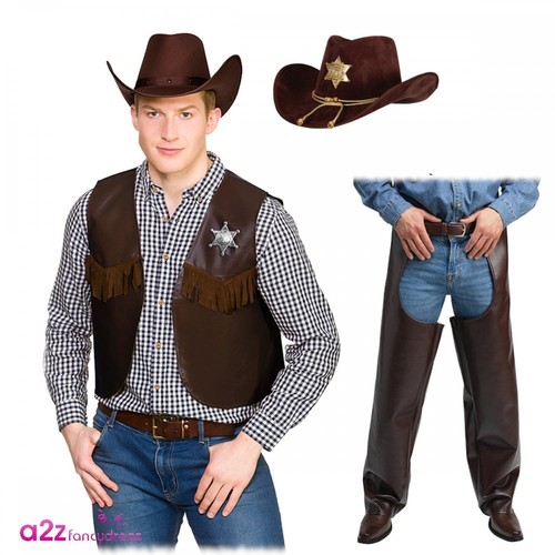 Mens cowboy chaps waistcoat - mens,