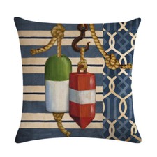 18x18" Nautical Sailing Compass Throw Pillow Case Decorative Linen Cushion Cover