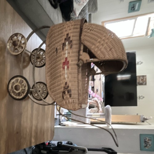 Vintage brown wicker baby - vintage,