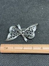 Silver bow brooch antique - silver,