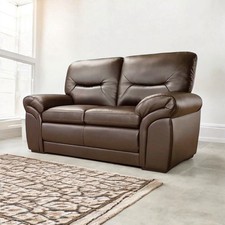 2 seater Leather Sofa Brown
