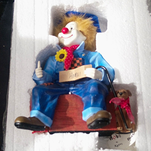Painted resin clown - painted,