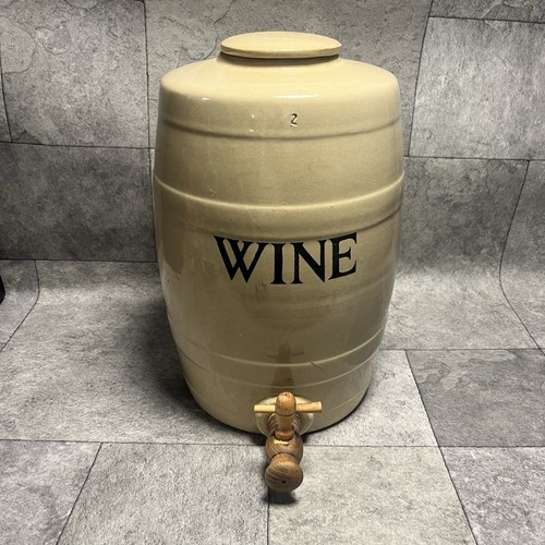 Vintage stoneware wine barrel - wine,