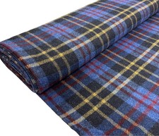 Blue Wool Check Fabric British