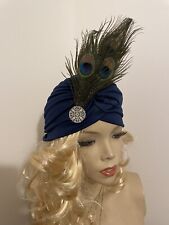 1920s Navy Blue Peacock