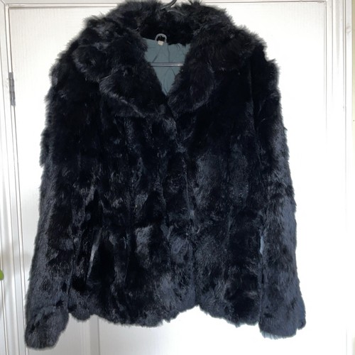 Coney fur jacket black vintage - coney,