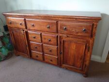 Solid wood colonial style chest of drawers sideboard rustic vintage cabinet