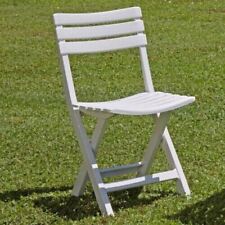 1Pc Plastic White Outdoor Garden Collapsible Folding Chairs Patio Lounge Camping