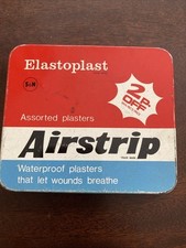 Vintage Retro Collectable Empty Elastoplast Airstrip Assorted Plasters Tin