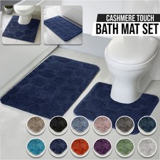 Pebbles Bath Pedestal Mat Rug Anti Slip Absorbent Toilet Bathroom Rubber Back