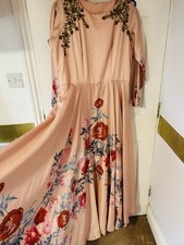 floral rose dress Indian ted baker inspire attire gown colourful 14-16 Flowes