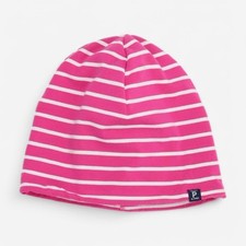 Polarn O. Pyret, Beanie Hat Fleece Lined Pink Stripe, 2-6 Years 3441A11D9A1C/1