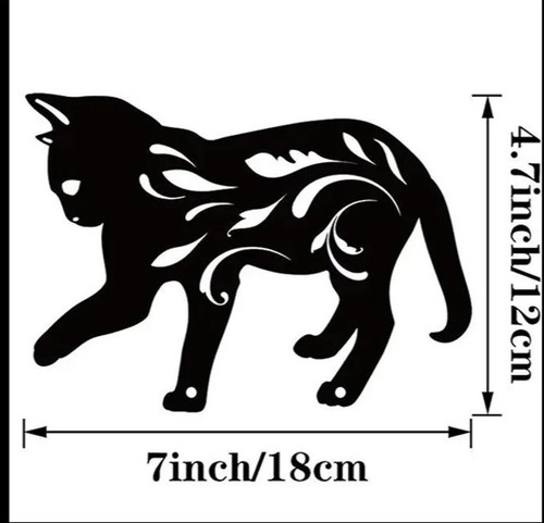 Cat silhouette metal - silhouette, wall