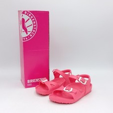 Birkenstock Rio Kids Sandals UK11.5 Girls Pink Strappy Buckle with Box FLT-FPL
